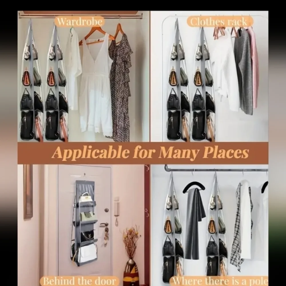 1 piece 8 grid Hanging Handbag Organizer